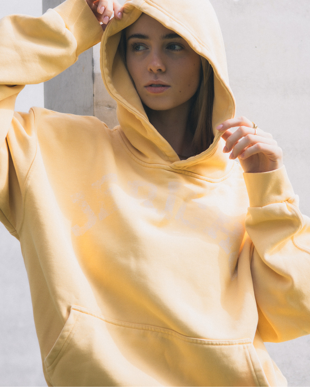 CRESS HOODIE - VINTAGE YELLOW / WHITE LOGO