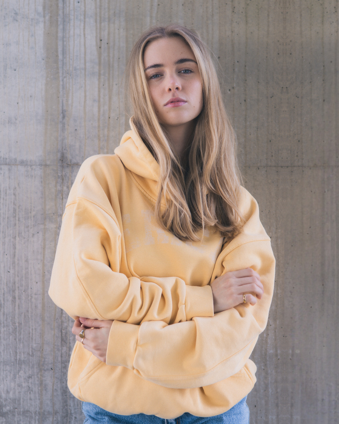 CRESS HOODIE - VINTAGE YELLOW / WHITE LOGO
